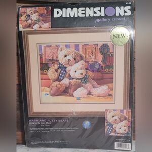 Vintage Dimensions Crewel Embroidery Kit 1528 Warm & Fuzzy Bears Sealed